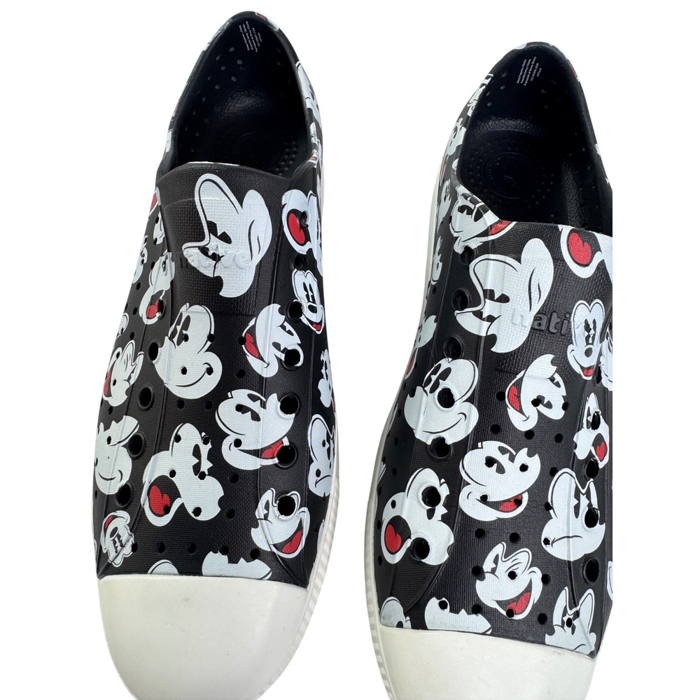Native Shoes Jefferson Disney Mickey Mouse Print Black Mens Size 12 Slip On EVA